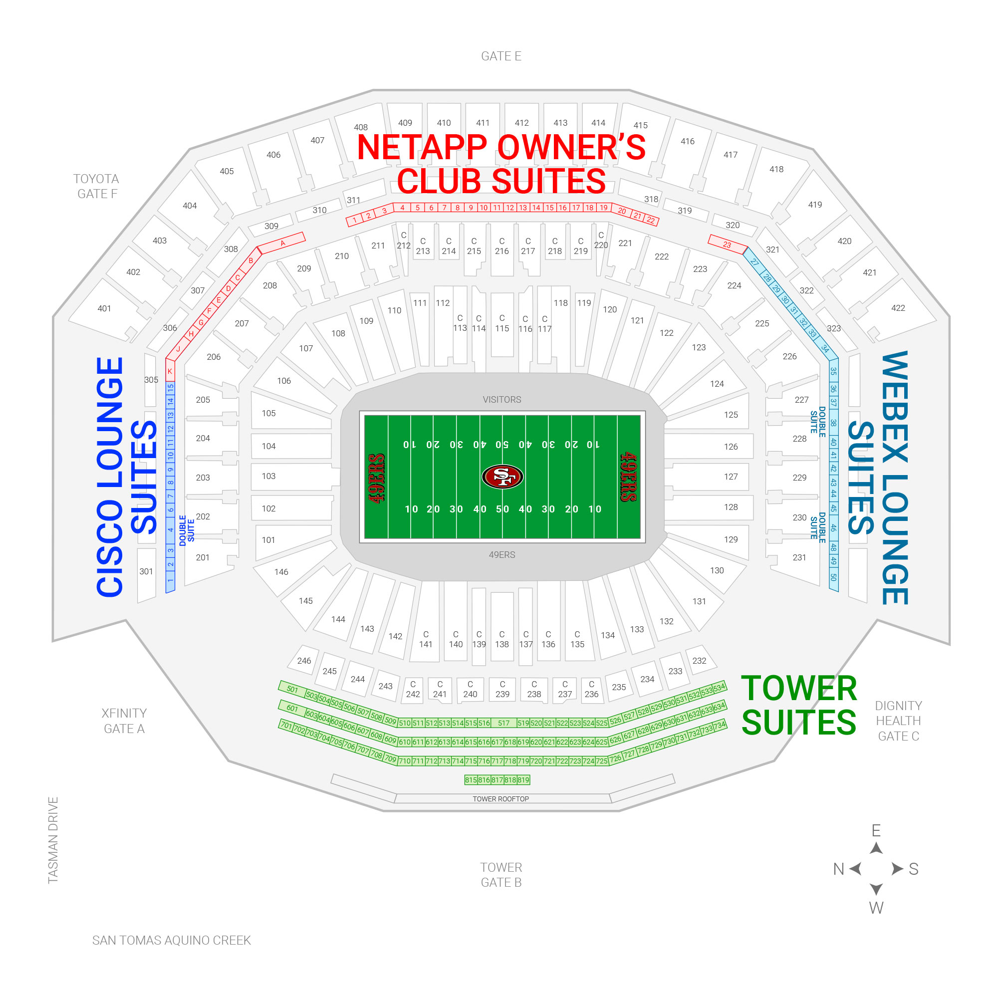 Levi's Stadium suite map